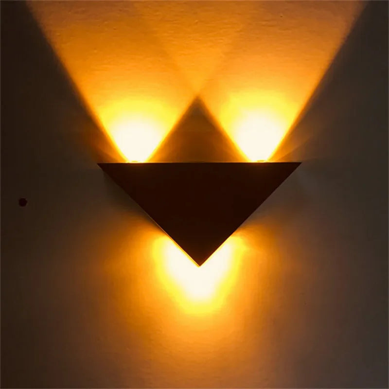 Triangle Brushed Silver LED Wall Lamp