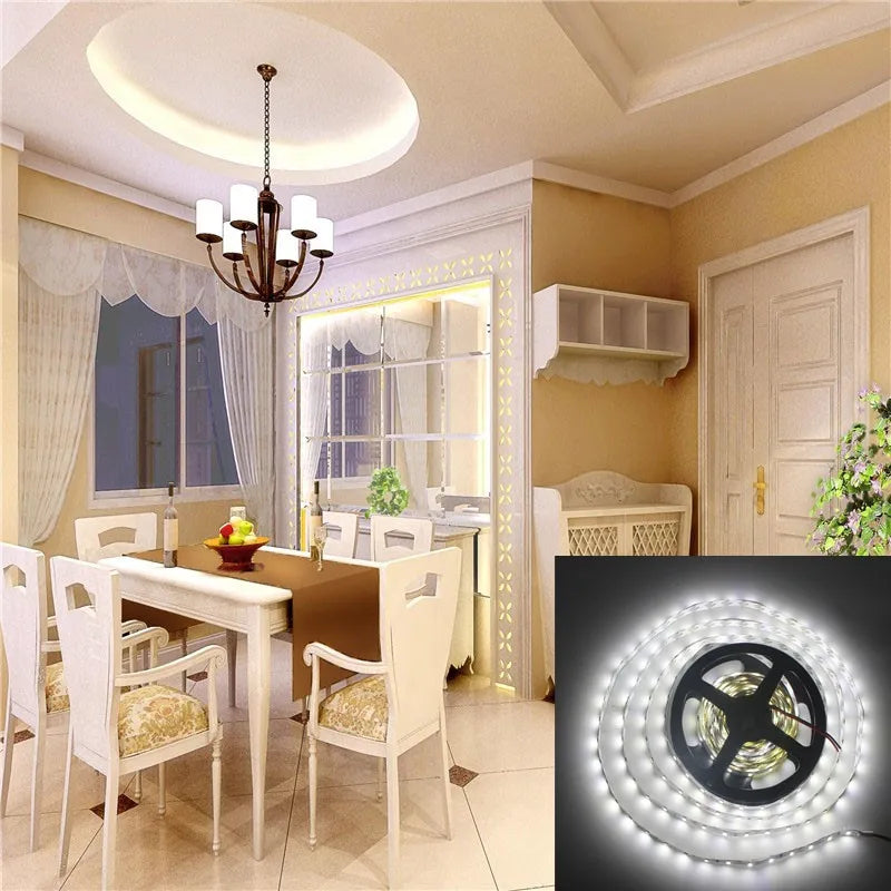 LED Strip Light 12V 5M 300 Leds SMD 3528 Diode Tape RGB & Single Colors High Quality LED Ribbon Flexible Home Decoration Lights
