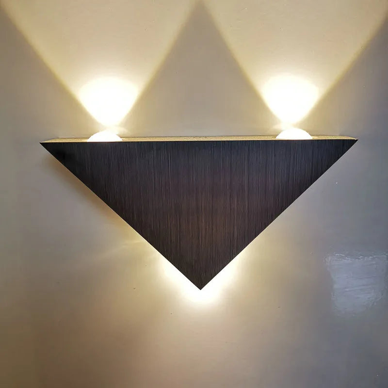 Triangle Brushed Silver LED Wall Lamp