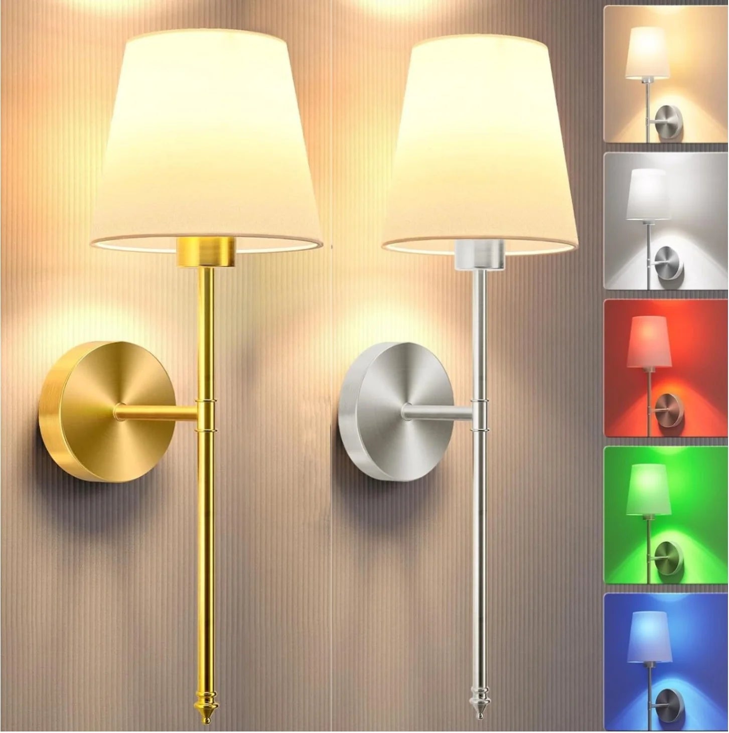 Rechargeable RGB Dimmable Metal Wall Lamp