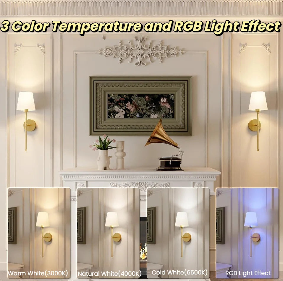Rechargeable RGB Dimmable Metal Wall Lamp