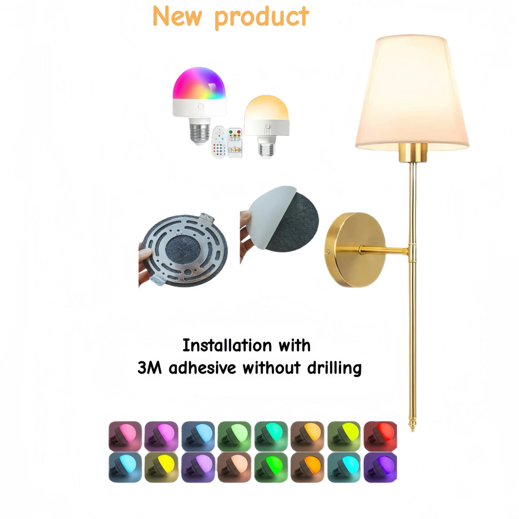 Rechargeable RGB Dimmable Metal Wall Lamp