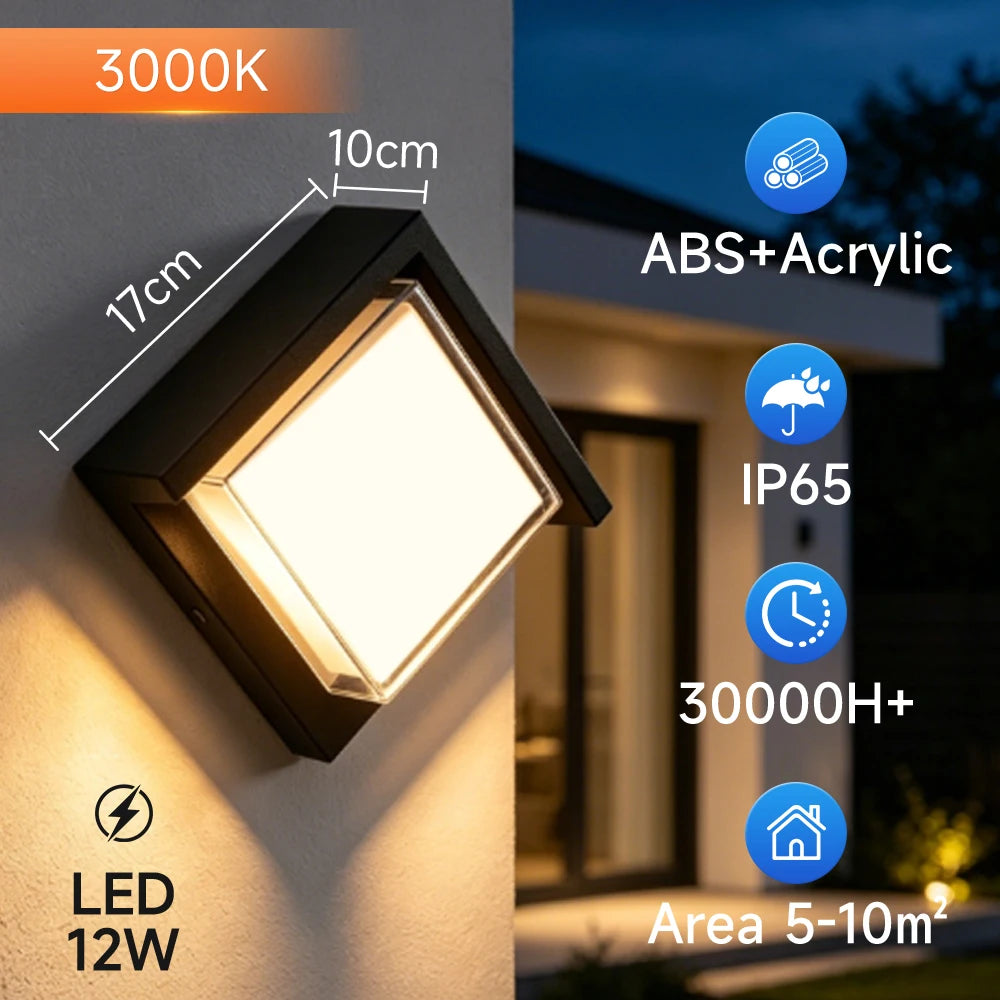 LED Outdoor Wall Light IP65 Waterproof Porch Light 25W Energy Saving Light Indoor For Garden Corridor Balcony Decor Wall Light