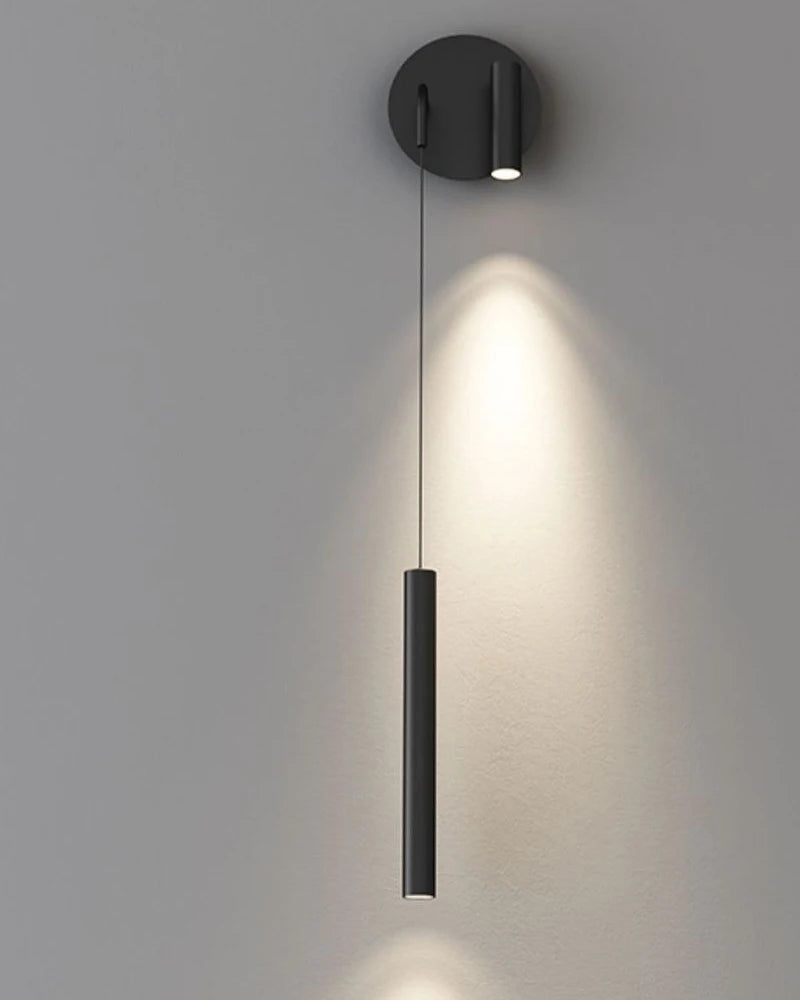 Indoor LED Reading Wall Lights with Rotatable Spotlight for Bedside Hardwired Bedroom LED Wall Lamps Wall Sconce Lighting Black