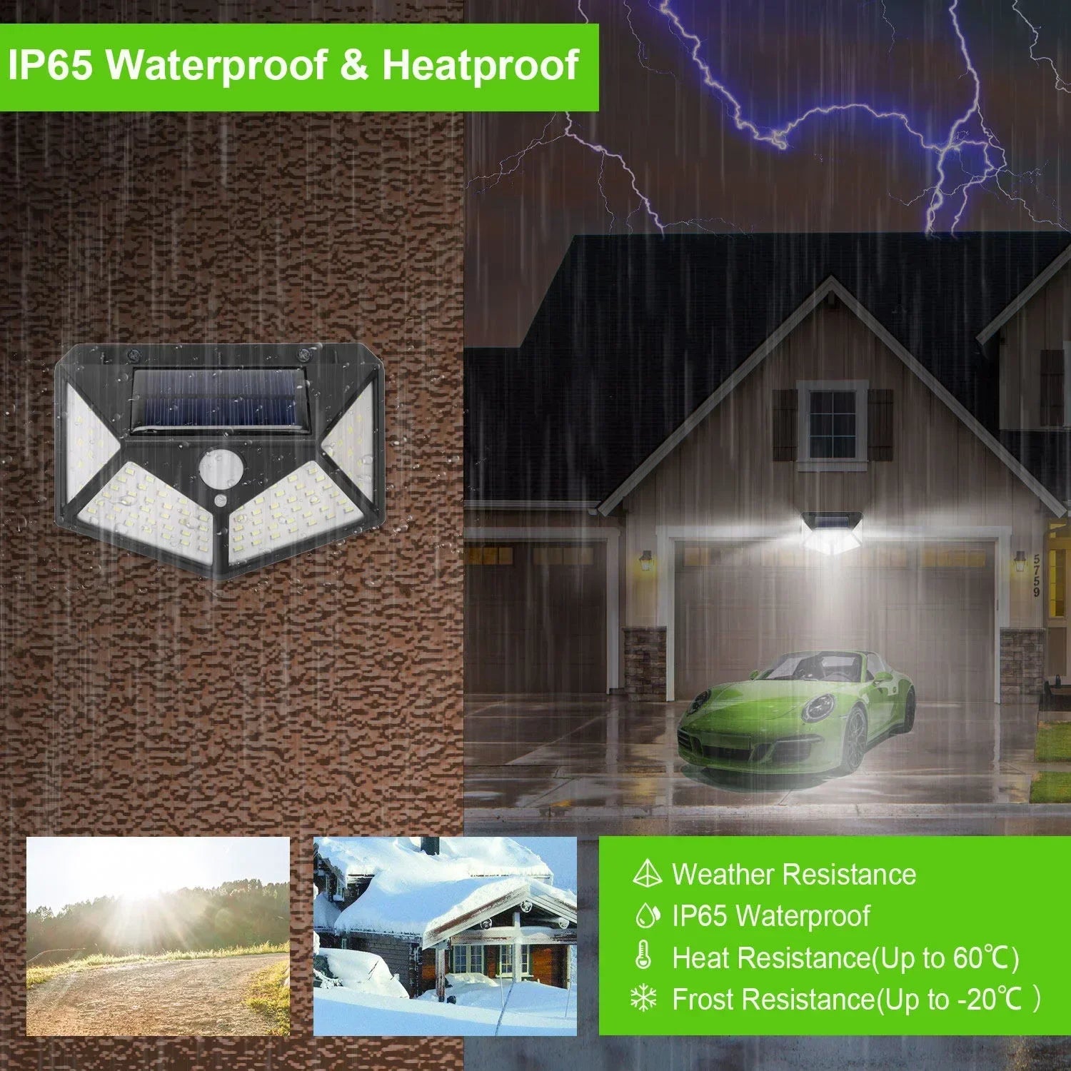 Multifunctional Solar Lamp Outdoor Garden Decoration Solar LED Light Waterproof Sunlight Powered Spotlight with Motion Sensor