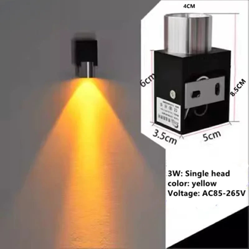 Indoor LED wall lamp 3W 6W aluminum lighting bedroom living room decoration corridor bar KTV lamp corridor wall lamp A85-265V
