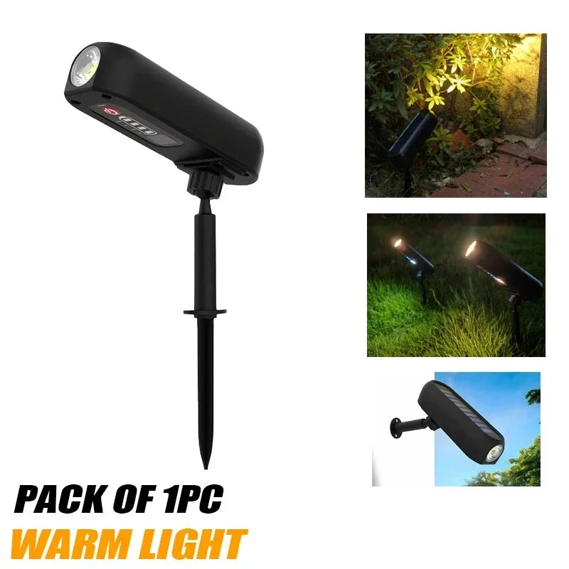 LED Solar Outdoor Courtyard Spotlights Waterproof Garden Decoration Atmosphere Lights 2modes of Tree Garden Channel Lighting