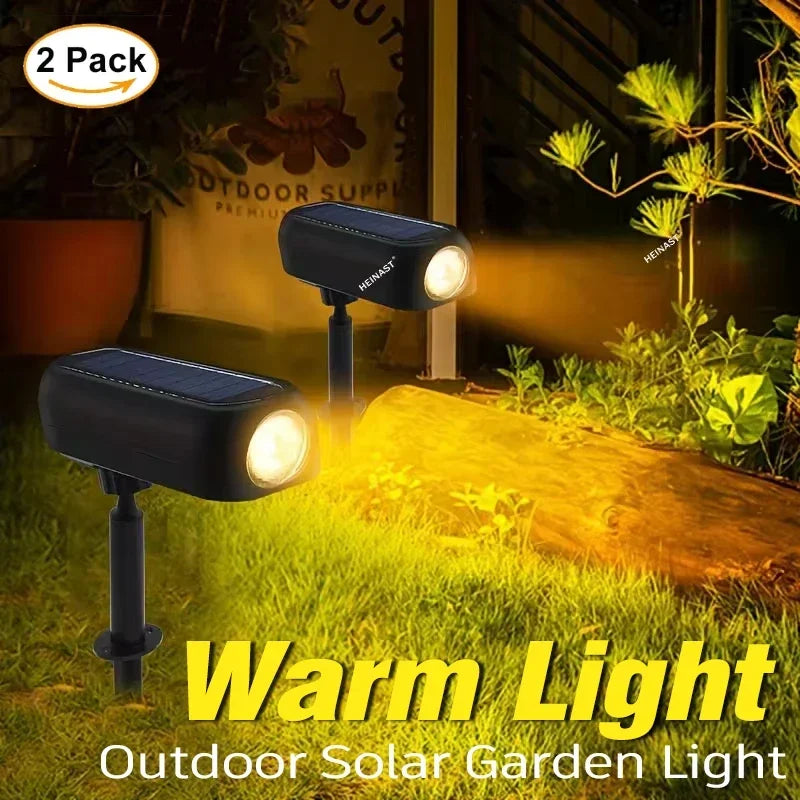 LED Solar Outdoor Courtyard Spotlights Waterproof Garden Decoration Atmosphere Lights 2modes of Tree Garden Channel Lighting