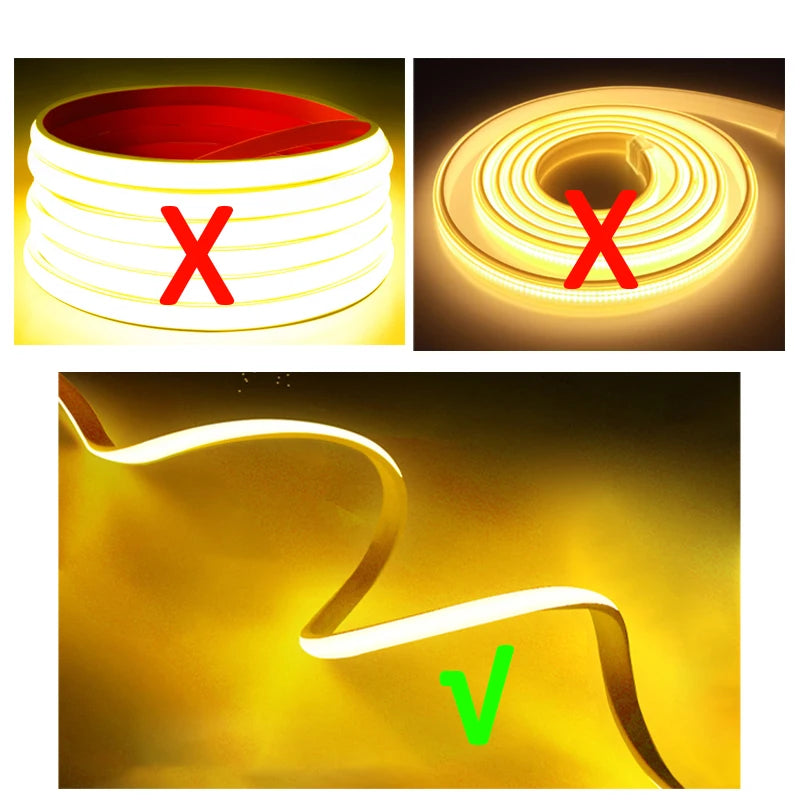 Led Strip 220V Self-adhesive COB Led Strip Lights No Need Driver Flexible Ribbon for Room Kitchen