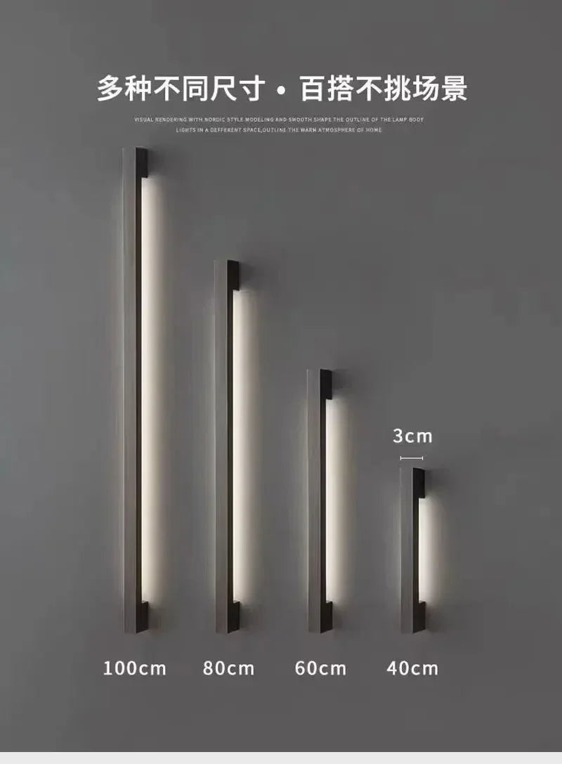 Indoor Atmosphere Handle Wall Lamp Creative LED Strip Linear Lamp Modern Simple Nordic Living Room Decor Wall Lights