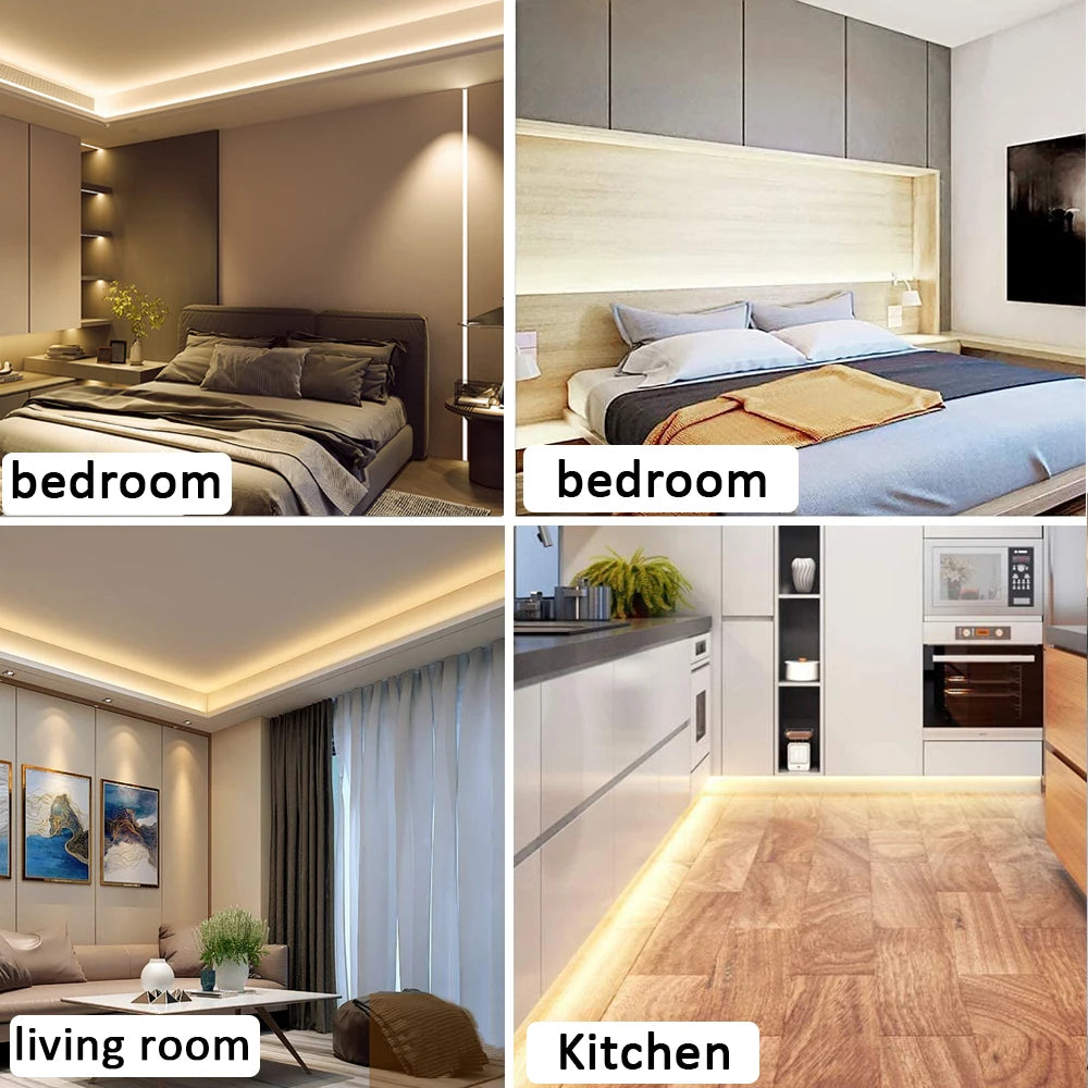 Led Strip 220V Self-adhesive COB Led Strip Lights No Need Driver Flexible Ribbon for Room Kitchen
