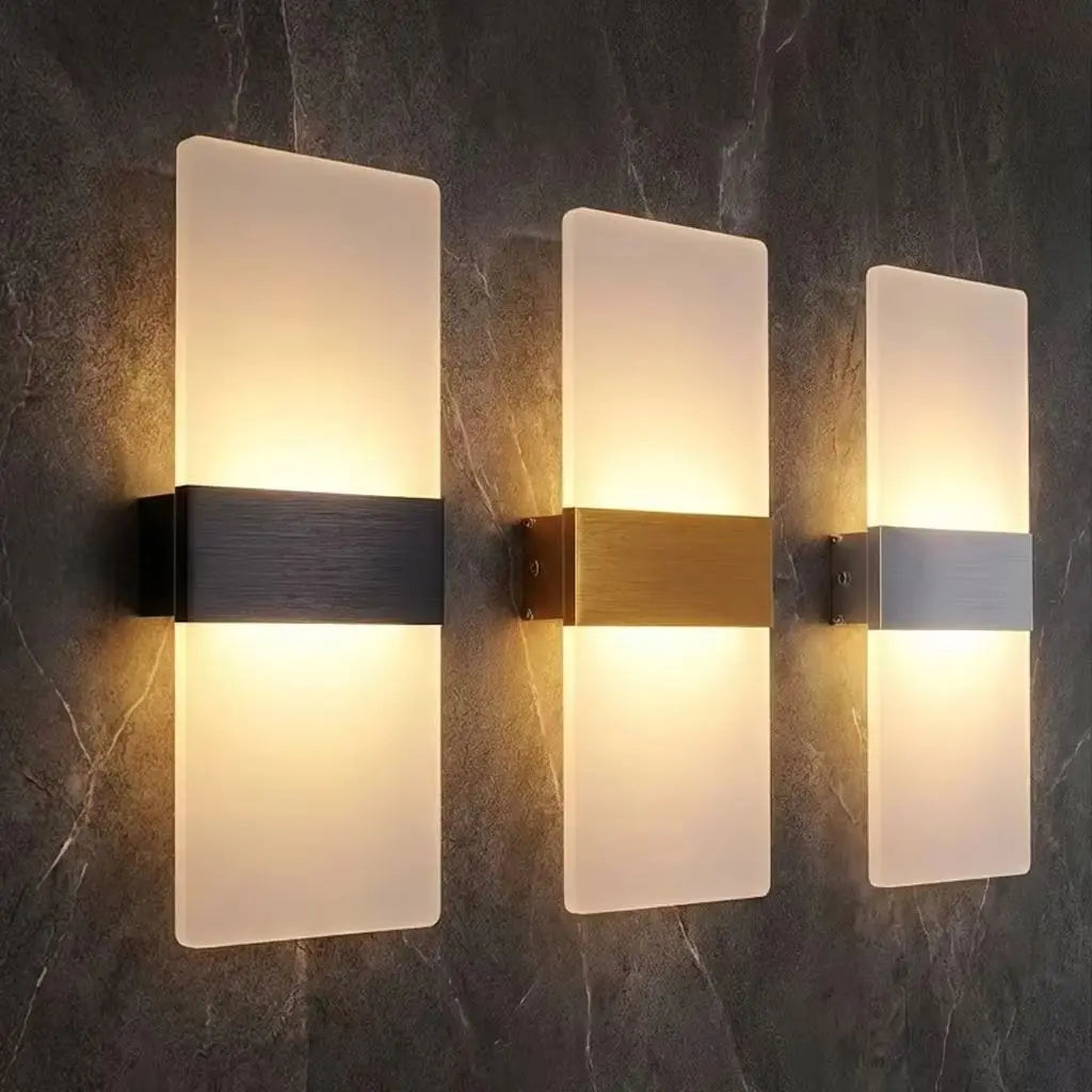 Indoor Wall Light, Modern Acrylic LED Wall Lamp, 6W/12W Wall Sconce Up Down Lighting for Bedroom, Hallway, Staircase