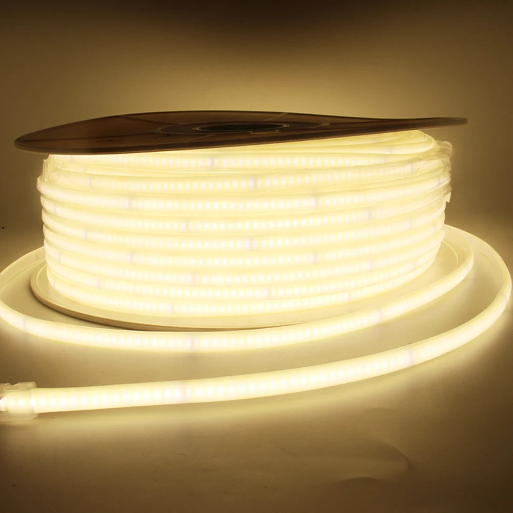 LED Strips 220V Waterproof COB LED Strip Light 240Leds/M 3000K 4000K 6000K Home Decor Flexible Ribbon Linear Lighting