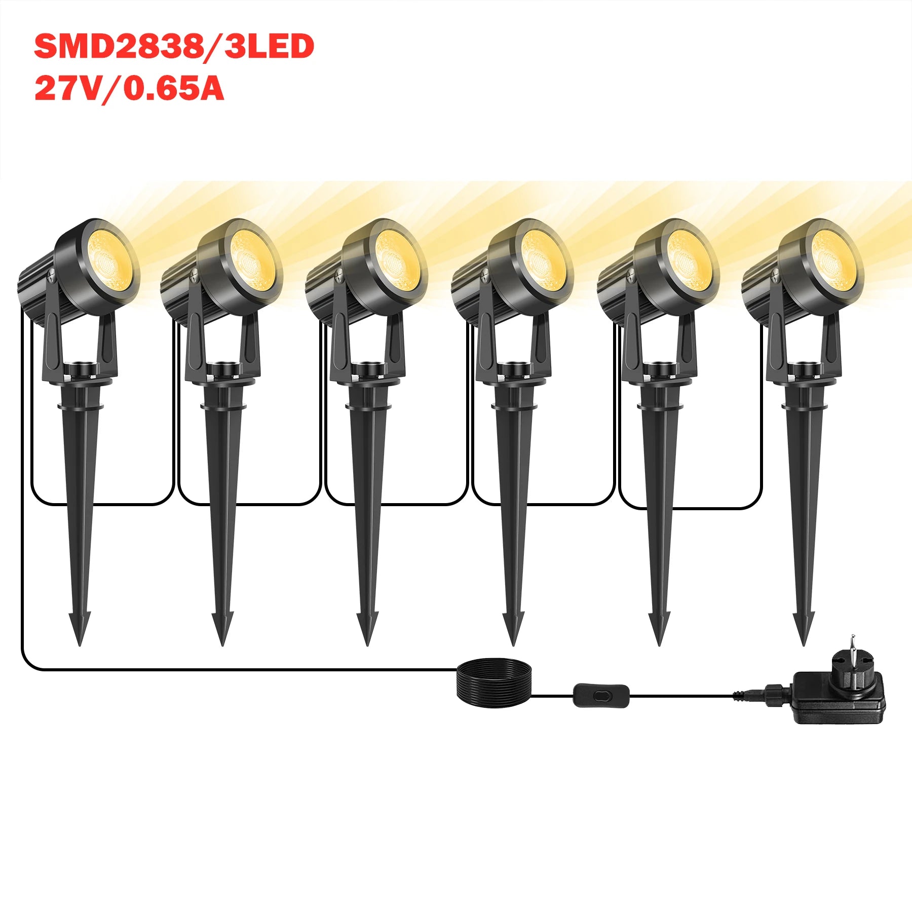 4/6/8/10 Lights Low Voltage Landscape Lighting 12V/27V Outdoor Lamp Garden Decoration Outdoor Lighting 800LM Landscape Light