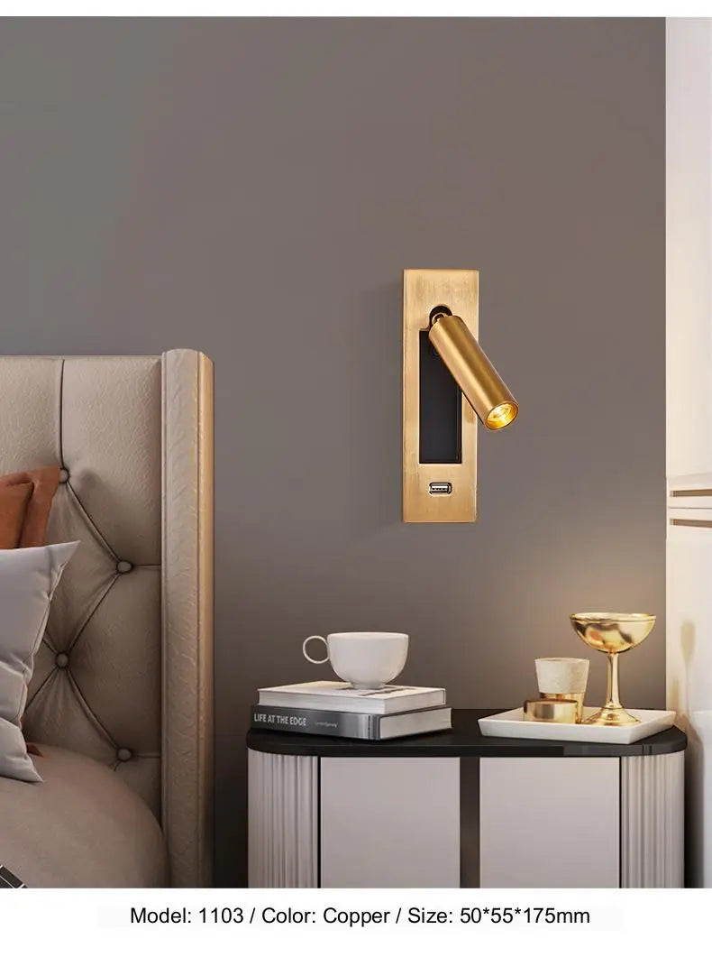 Indoor LED Wall Light Nordic Spot Lights For Bedroom Beside Living Room Hotel Modern Rotation Folding Headboard Reading Lights