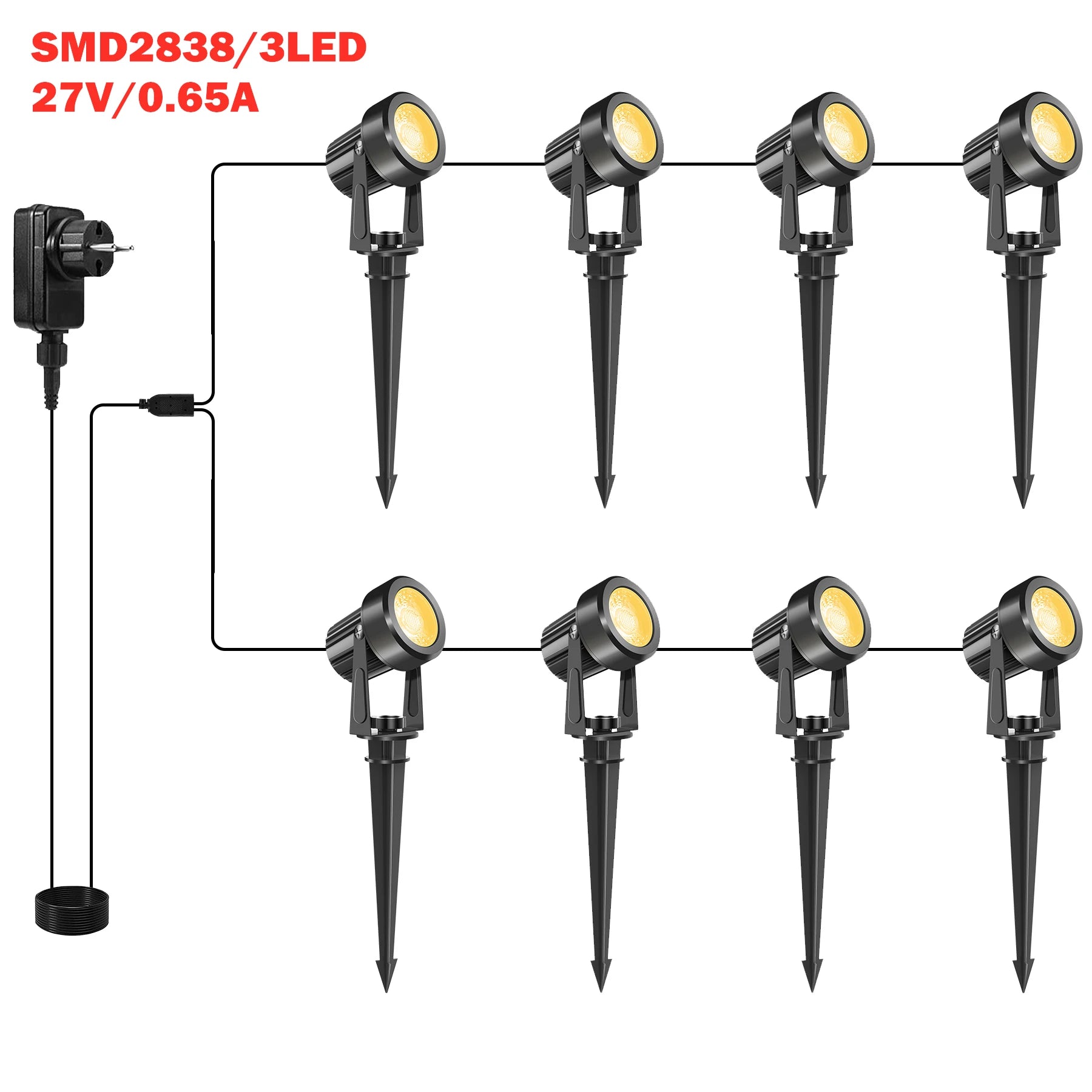 4/6/8/10 Lights Low Voltage Landscape Lighting 12V/27V Outdoor Lamp Garden Decoration Outdoor Lighting 800LM Landscape Light