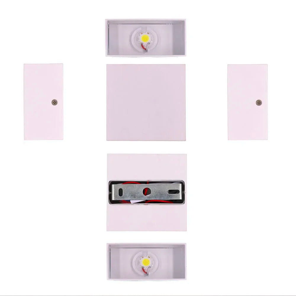 Indoor LED Wall Lamp Aluminium Cube Style Wall Light For Bedroom Living Room Hallway Stair Home Decor Corridor Aside Lighting