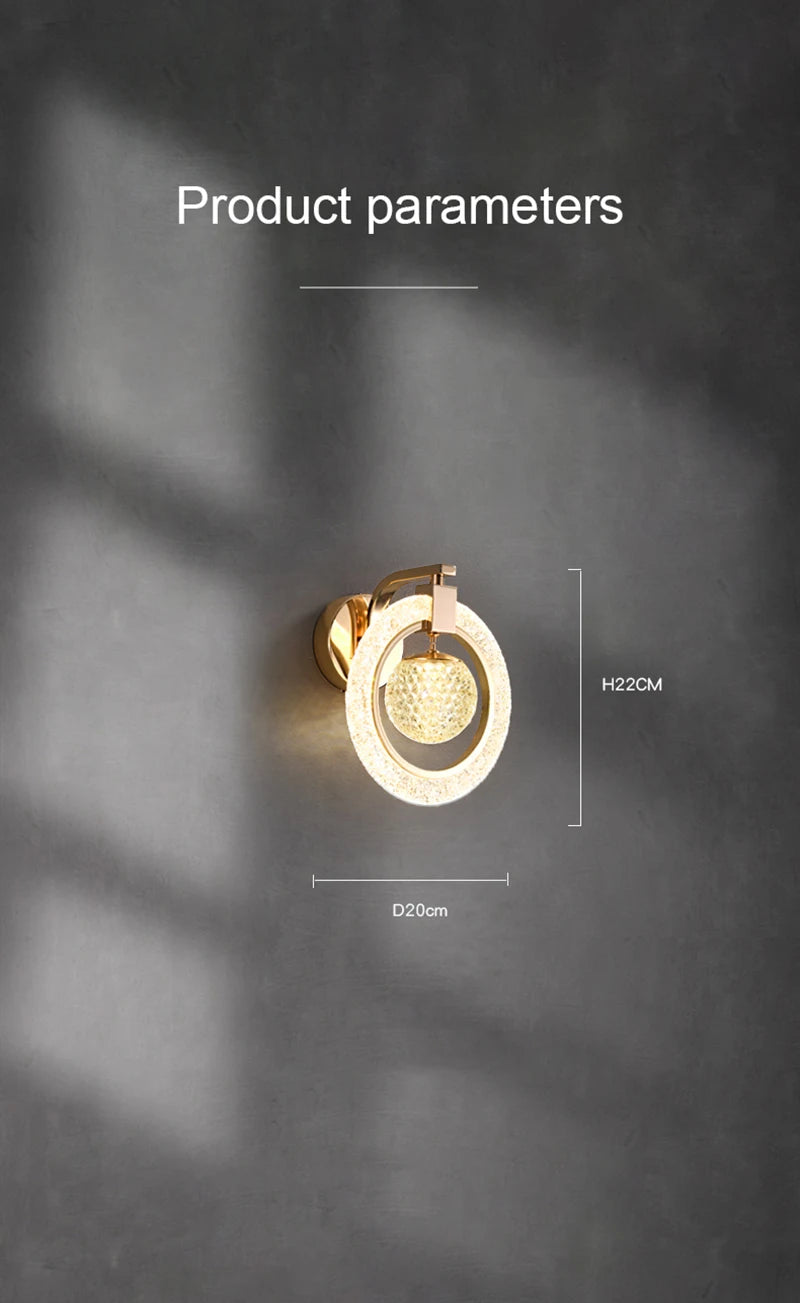 LED Nordic Wall Light Indoor Lighting Wall Sconces Home Decoration Living Room Study Corridor Aisle Stairs Bedroom Bedside Lamp
