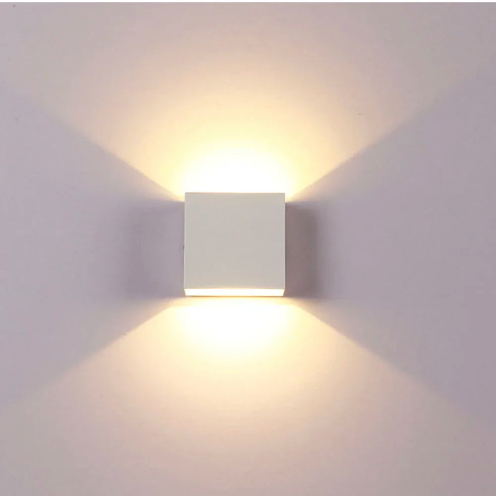 Indoor LED Wall Lamp Aluminium Cube Style Wall Light For Bedroom Living Room Hallway Stair Home Decor Corridor Aside Lighting