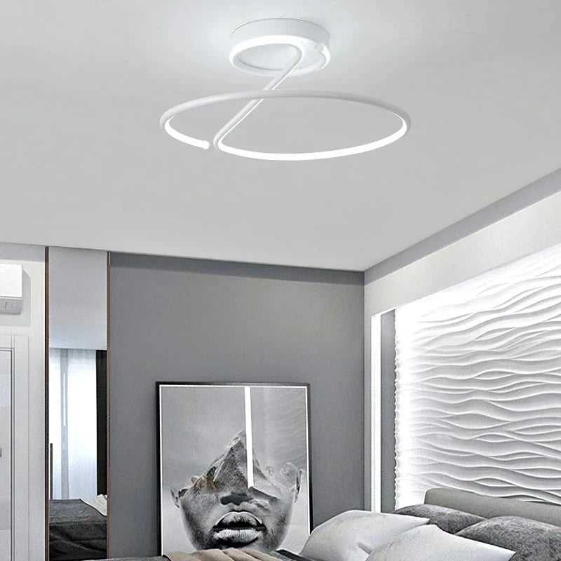 Living Room Lamp LED Chandeliers Indoor Lighting Light Fixture Kitchen Lustre Lamps White Chrome Lamp Fixture Home Decor