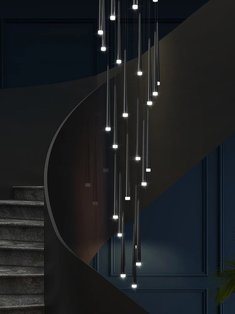 Modern Indoor Lighting Staircase Ceiling Living Room Pendant Long LED Pendent Lamp Bedroom Pendant Light Villa Chandelier