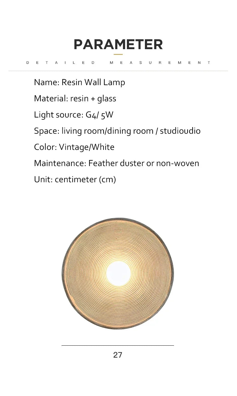 Indoor wall lamp.Retro style.Bedroom bedside lamp.Kitchen, study, balcony, corridor decoration.Resin material.Home lighting