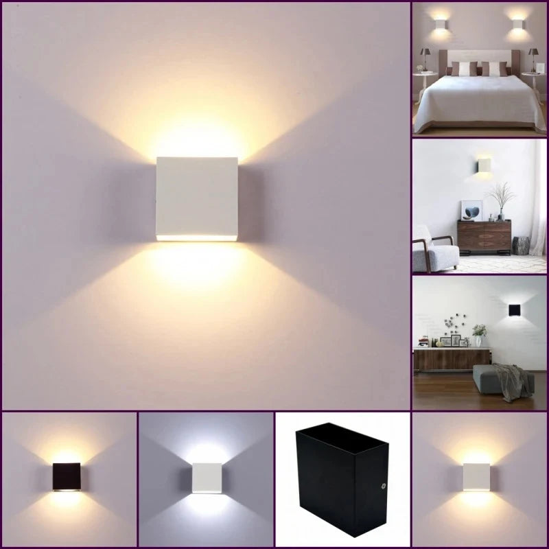 Indoor LED Wall Lamp Aluminium Cube Style Wall Light For Bedroom Living Room Hallway Stair Home Decor Corridor Aside Lighting