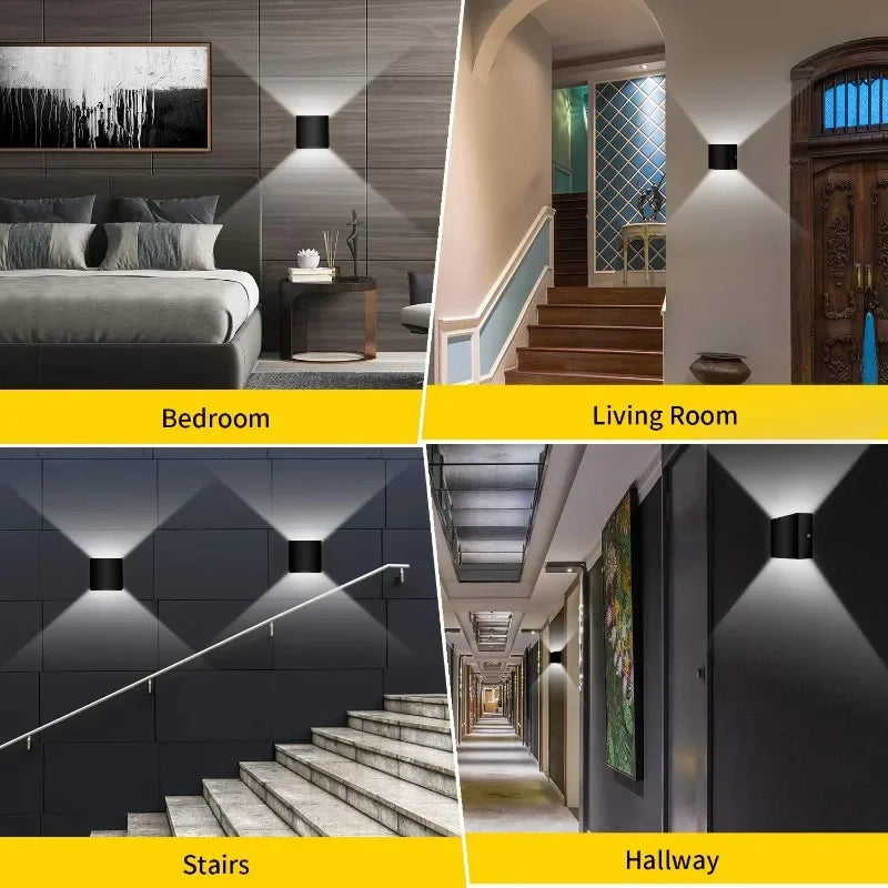 Indoor LED Wall Lamp Aluminium Cube Style Wall Light For Bedroom Living Room Hallway Stair Home Decor Corridor Aside Lighting