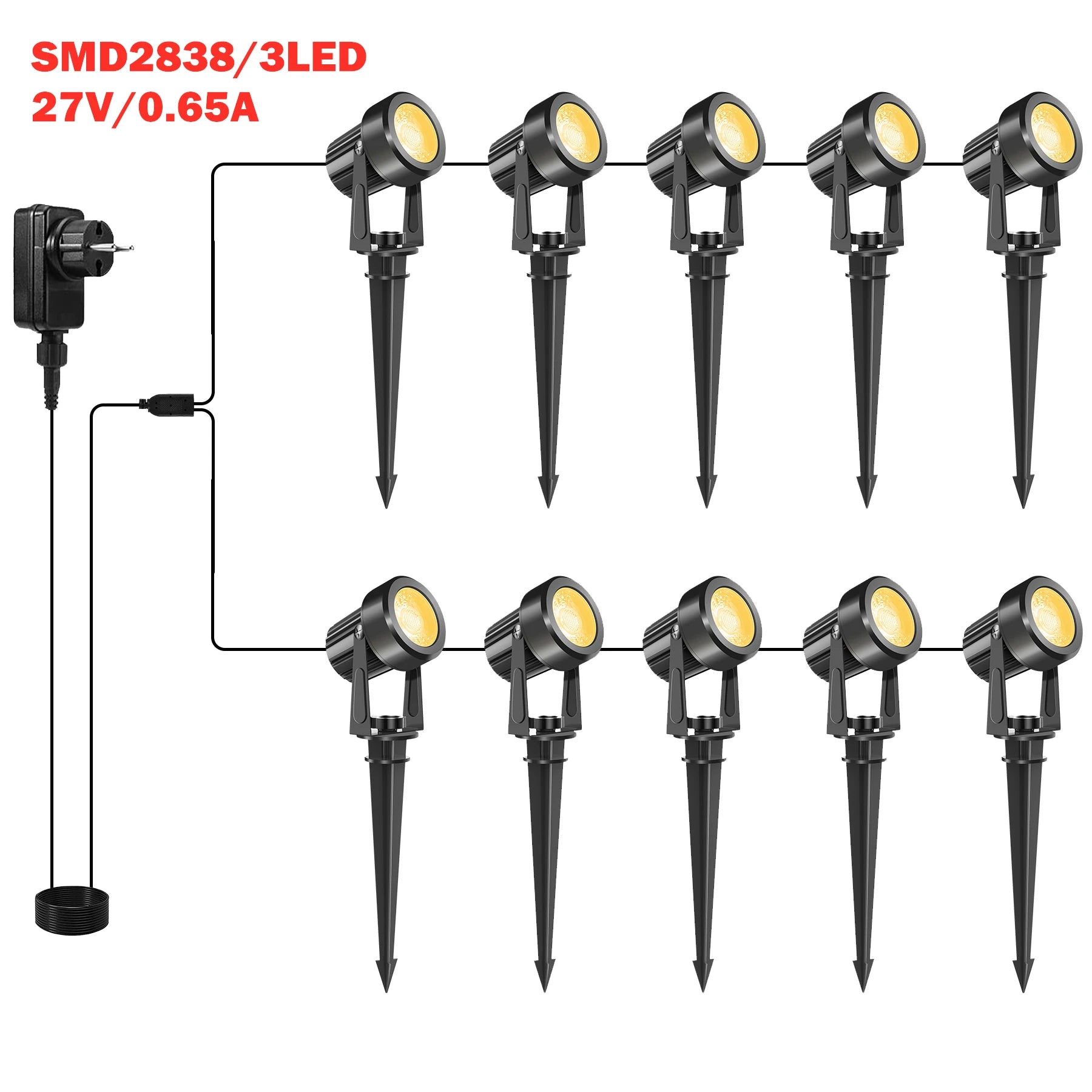 4/6/8/10 Lights Low Voltage Landscape Lighting 12V/27V Outdoor Lamp Garden Decoration Outdoor Lighting 800LM Landscape Light