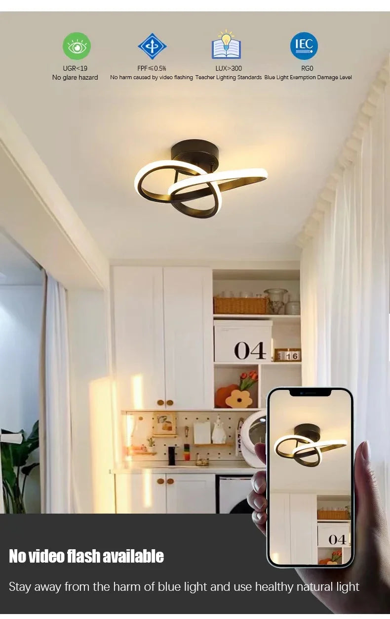 Modern LED Ceiling Light Corridor Lighting Fixture Minimalist Line Lamps Aisle Entryway Staircase Corner Indoor lighting