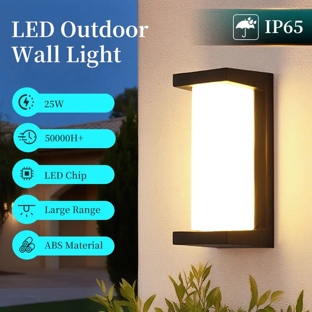 LED Outdoor Wall Light IP65 Waterproof Porch Light 25W Energy Saving Light Indoor For Garden Corridor Balcony Decor Wall Light