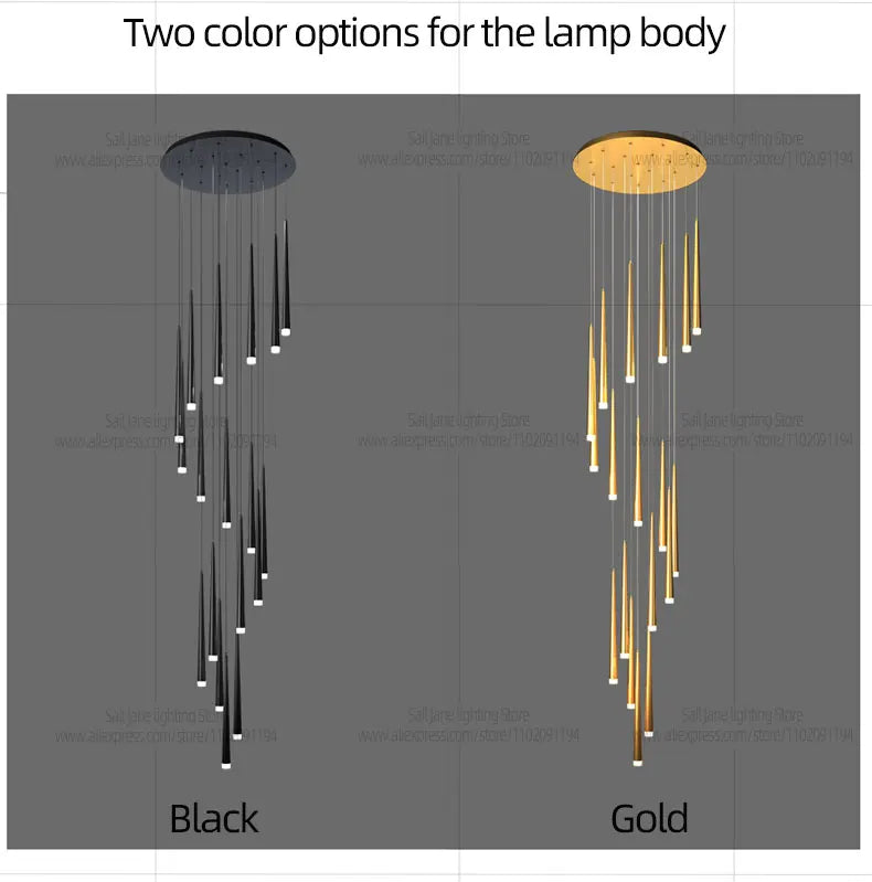 Modern Indoor Lighting Staircase Ceiling Living Room Pendant Long LED Pendent Lamp Bedroom Pendant Light Villa Chandelier