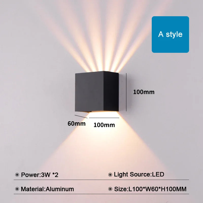 Outdoor Simple LED Wall Lamp Porch Garden Corridor Modern Indoor Wall Sconce Courtyard Landscape Lighting Waterproof IP65