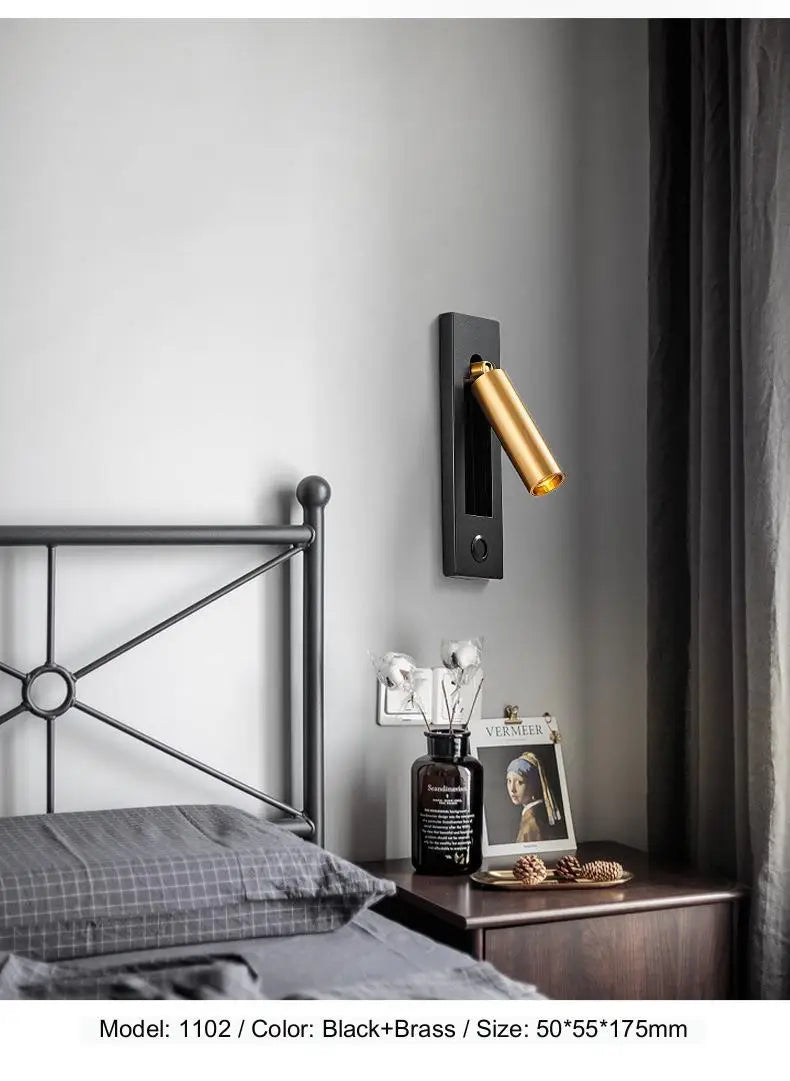 Indoor LED Wall Light Nordic Spot Lights For Bedroom Beside Living Room Hotel Modern Rotation Folding Headboard Reading Lights