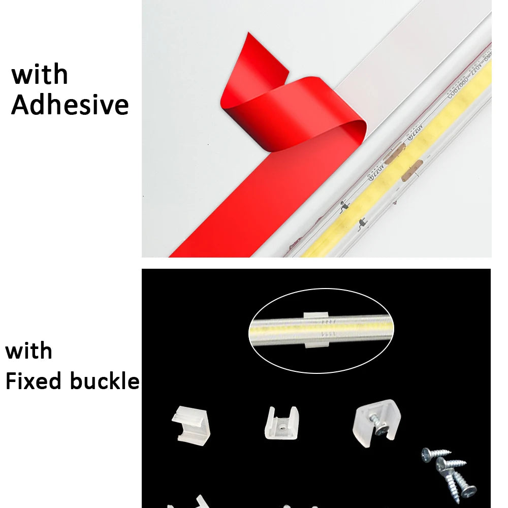 Led Strip 220V Self-adhesive COB Led Strip Lights No Need Driver Flexible Ribbon for Room Kitchen