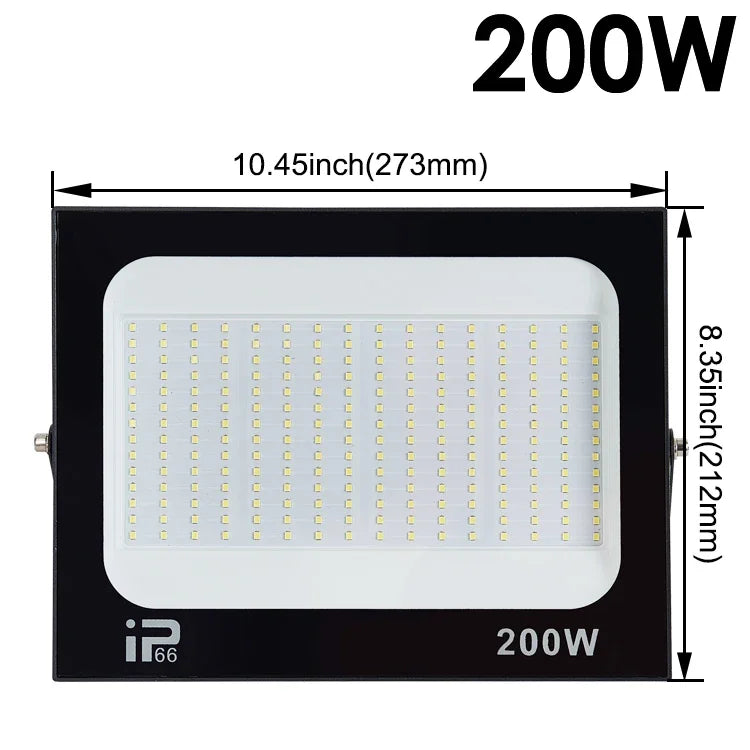 LED Flood Light Spotlight 100W 150W 200W Outdoor Lighting 6500K Waterproof Garage Gym Street Gate Wall Lamps Floodlights AC220V