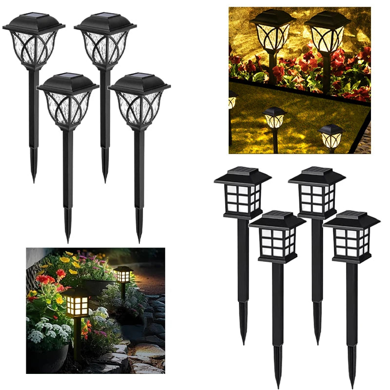 Outdoor Solar Lights Garden Lights Solar Powered Lamp Lantern Waterproof Landscape Lighting Pathway Yard Lawn Garden Decoration