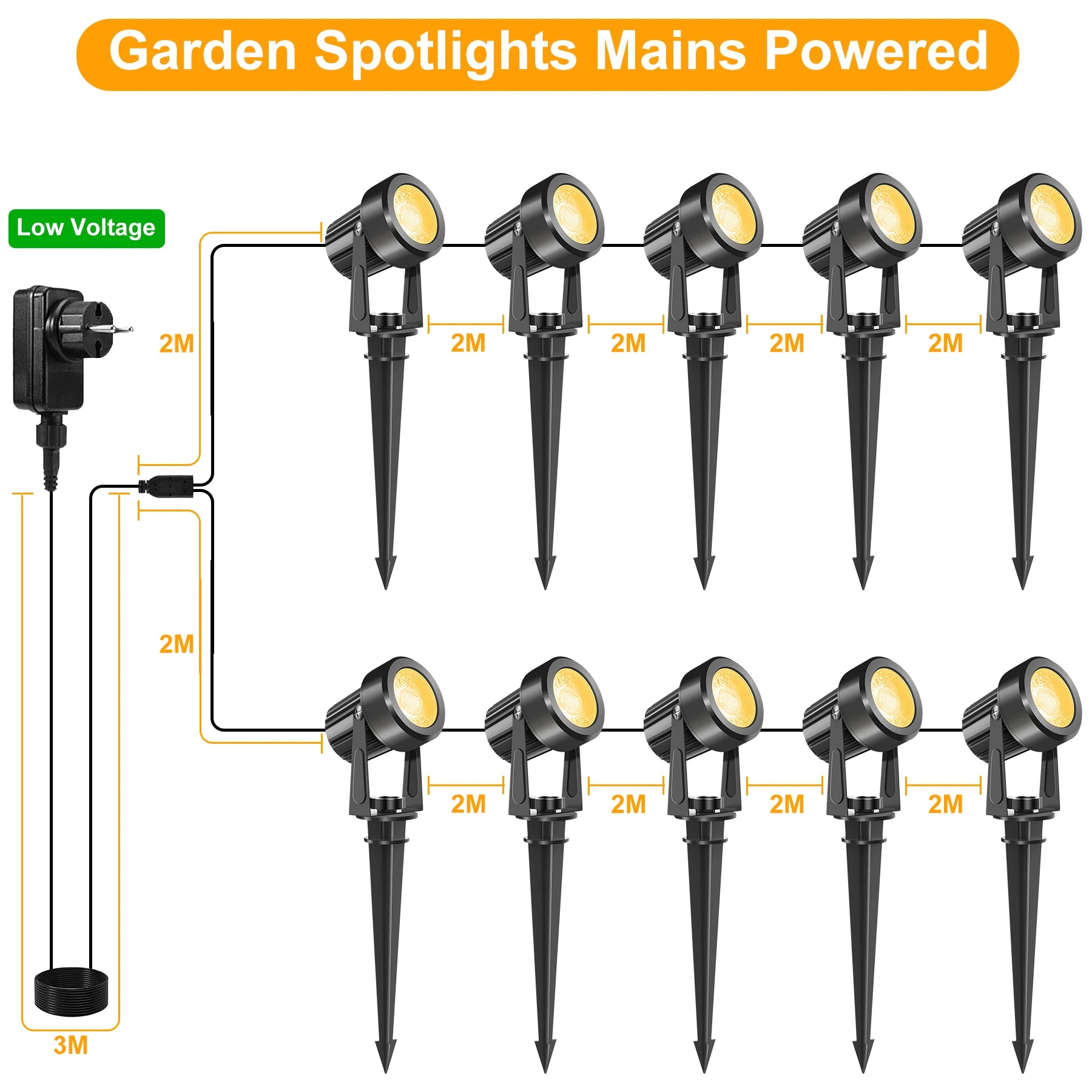 4/6/8/10 Lights Low Voltage Landscape Lighting 12V/27V Outdoor Lamp Garden Decoration Outdoor Lighting 800LM Landscape Light
