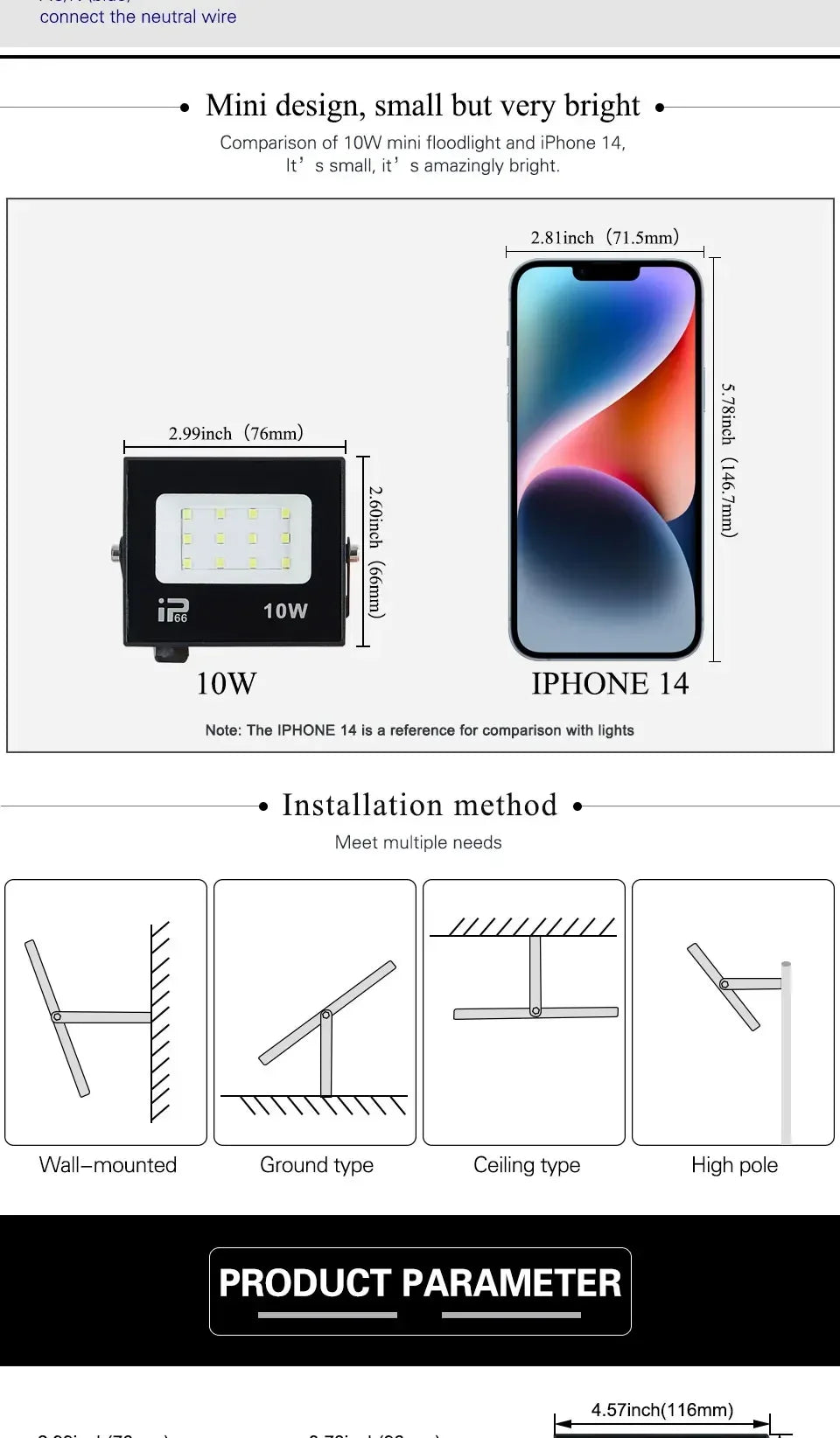 LED Flood Light Spotlight 100W 150W 200W Outdoor Lighting 6500K Waterproof Garage Gym Street Gate Wall Lamps Floodlights AC220V