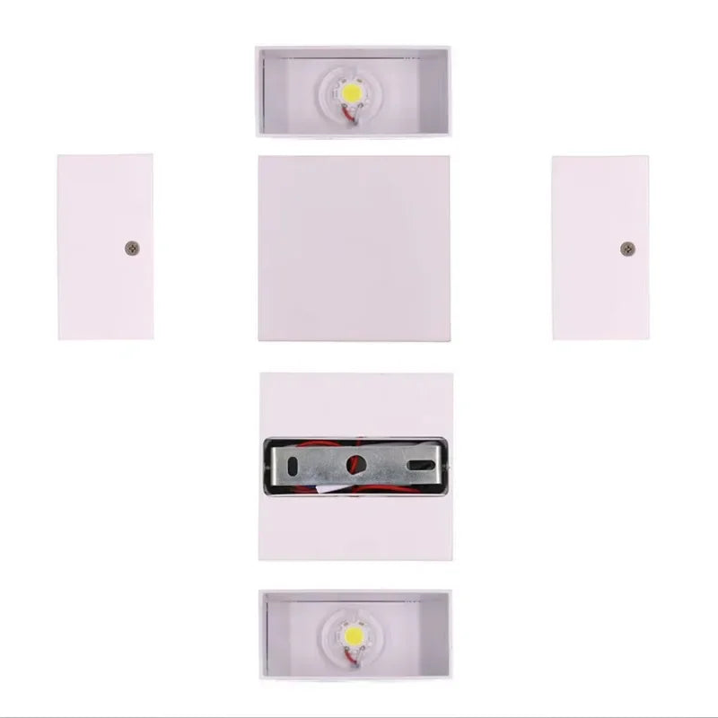 Indoor LED Wall Lamp Aluminium Cube Style Wall Light For Bedroom Living Room Hallway Stair Home Decor Corridor Aside Lighting