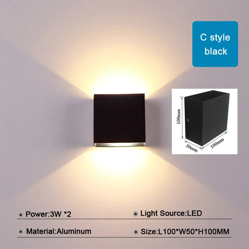 Outdoor Simple LED Wall Lamp Porch Garden Corridor Modern Indoor Wall Sconce Courtyard Landscape Lighting Waterproof IP65
