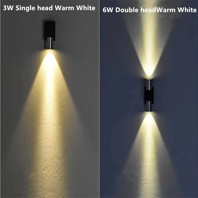 Indoor LED wall lamp 3W 6W aluminum lighting bedroom living room decoration corridor bar KTV lamp corridor wall lamp A85-265V