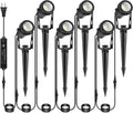 Outdoor Landscape Lighting, 4-10 Pack LED Spot Lights with Transformers, 12V Low Voltage IP65 Waterproof Plug in Spotlight