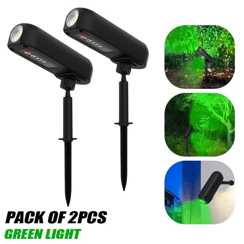 LED Solar Outdoor Courtyard Spotlights Waterproof Garden Decoration Atmosphere Lights 2modes of Tree Garden Channel Lighting