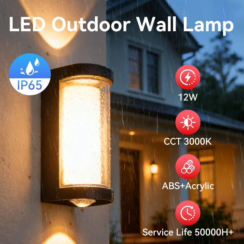 LED Outdoor Wall Light IP65 Waterproof Porch Light 25W Energy Saving Light Indoor For Garden Corridor Balcony Decor Wall Light