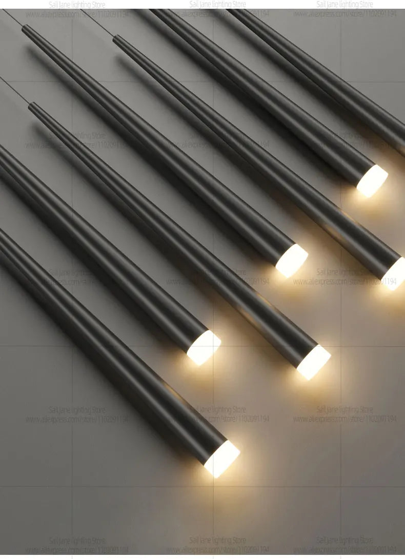 Modern Indoor Lighting Staircase Ceiling Living Room Pendant Long LED Pendent Lamp Bedroom Pendant Light Villa Chandelier