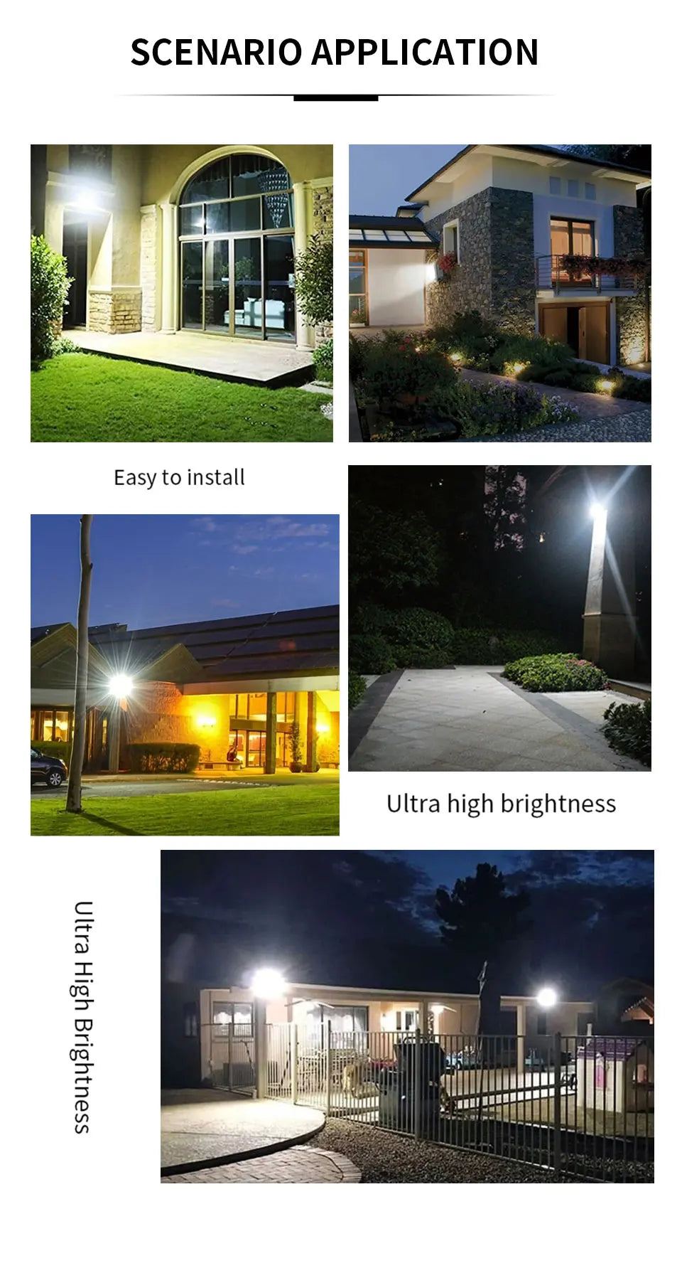 Outdoor LED Floodlights 10W 20W 30W 50W 100W 150W 200W 300W AC220V AC110V Ultra-bright Garden Garage Lighting Outdoor LED Light