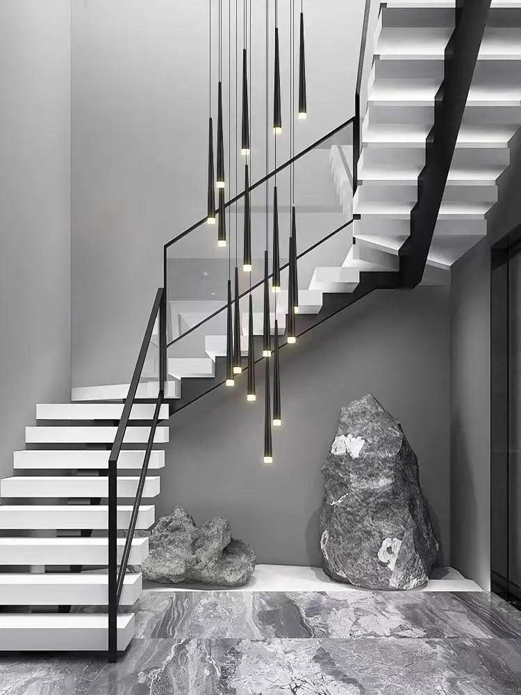 Modern Indoor Lighting Staircase Ceiling Living Room Pendant Long LED Pendent Lamp Bedroom Pendant Light Villa Chandelier