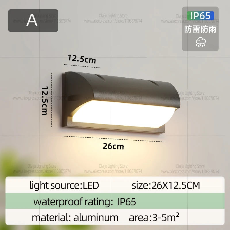 LED Outdoor Wall Light Modern Indoor Home Waterproof IP65 Courtyard Light Porch Light Balcony Wall Light Park Decorative Light