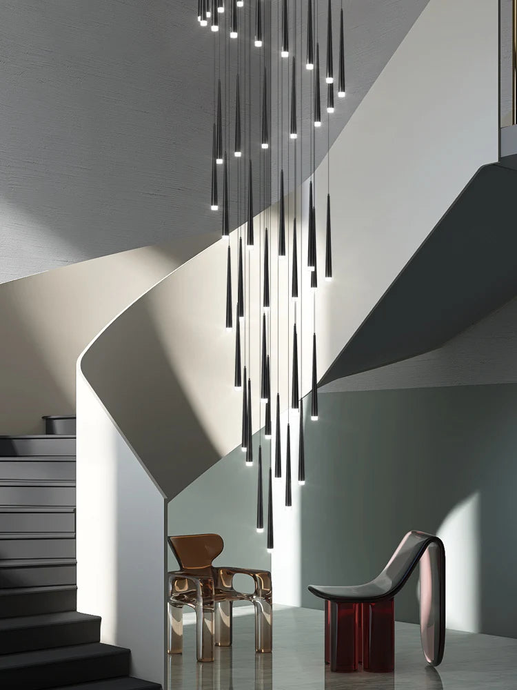 Modern Indoor Lighting Staircase Ceiling Living Room Pendant Long LED Pendent Lamp Bedroom Pendant Light Villa Chandelier